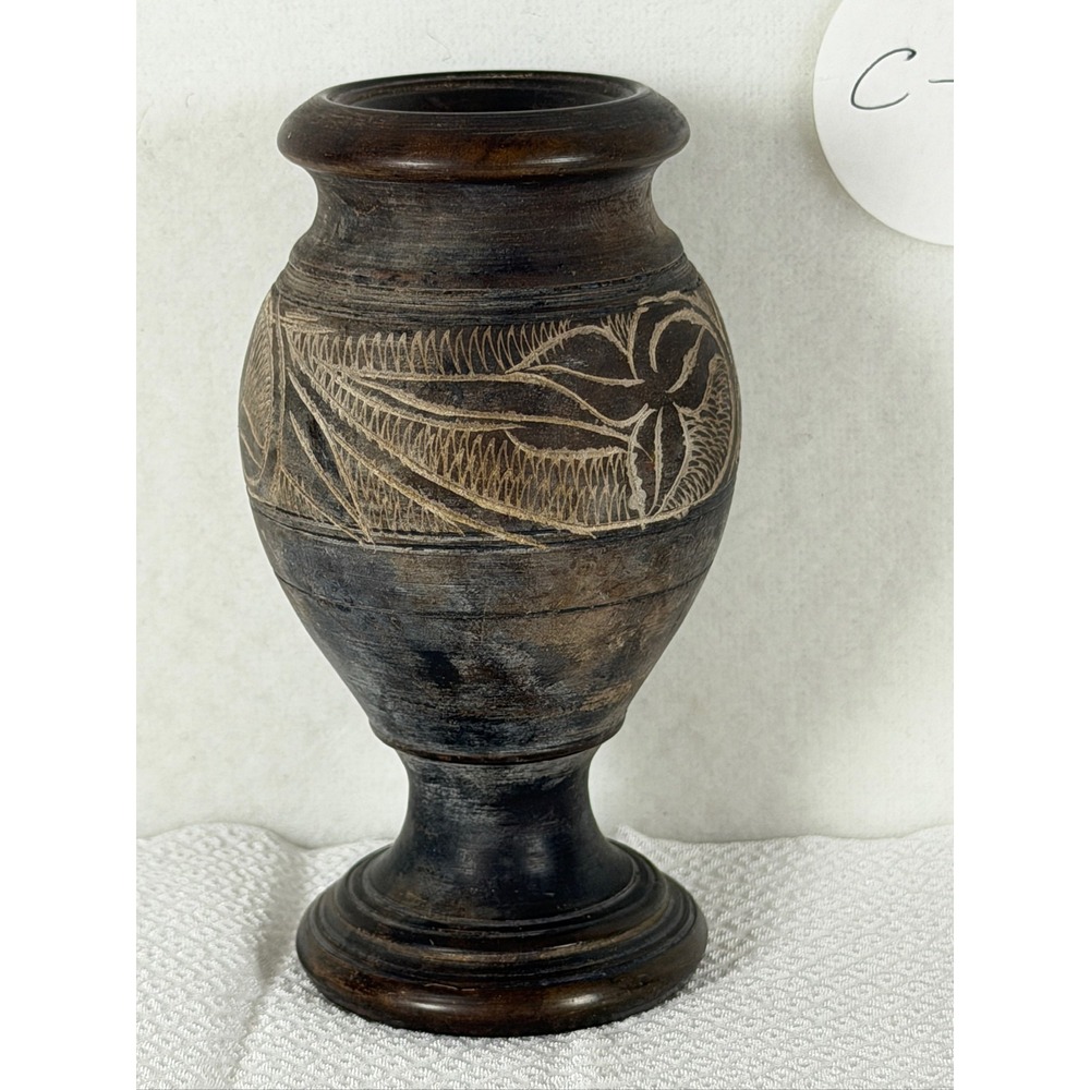 Vintage Dead Sea Stone Hand-Carved Decorative Vase C-10